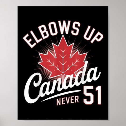 Elbows Up Canada Niemals 51 Canada Flag Poster (Vorne)
