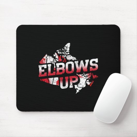 Elbows Up Canada Proud Canadian Hockey Canadian Ma Mousepad (Mit Mouse)