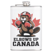 Elbows Up Canada | Quirky-Kanadier-Pride-Geschenk Flachmann (Vorderseite)