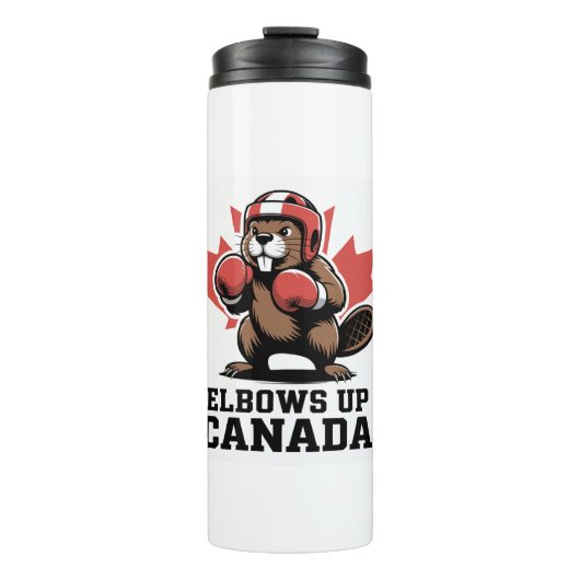 Elbows Up Canada | Quirky-Kanadier-Pride-Geschenk Thermosbecher (Vorderseite)