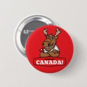 Elbows Up Canada! Schaltfläche "Funny Moose Holdin Button (Vorne & Hinten)