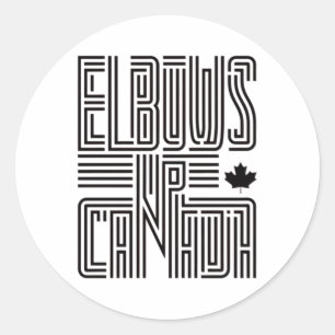 Elbows Up Canada Sticker5 Runder Aufkleber