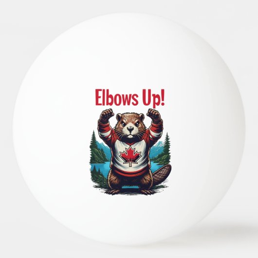 Elbows Up Canada Tischtennisball (Vorderseite)