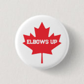 Elbows Up Funny Canadian Hockey Button (Vorderseite)