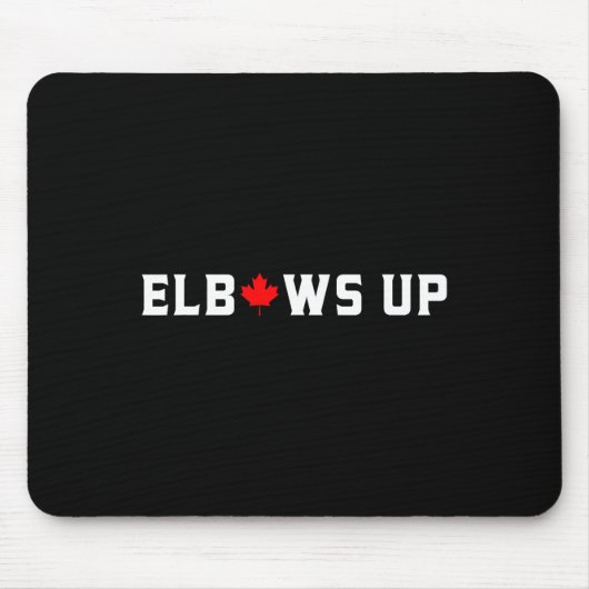 Elbows Up Funny Canadian Hockey Maple Leaf Pride S Mousepad (Vorne)