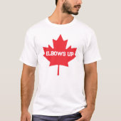 Elbows Up Funny Canadian Hockey T-Shirt (Vorderseite)
