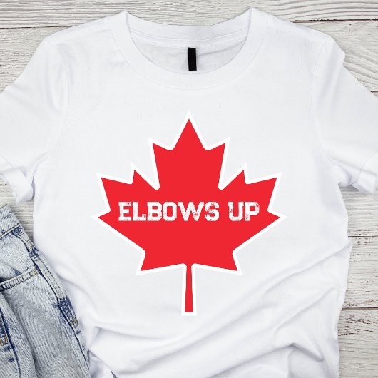 Elbows Up Funny Canadian Hockey T-Shirt