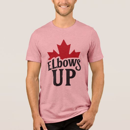 Elbows Up - kühner kanadischer Geist Tri-Blend Shirt (Vorderseite)