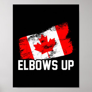 Elbows Up Lustiger kanadischer Hockey Maple Leaf S Poster