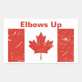 Elbows up rechteckiger aufkleber