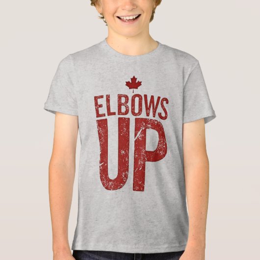 Elbows Up - Stehen Sie stark für Kanada Tri-Blend Shirt (Vorderseite)