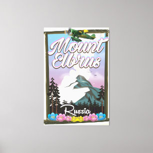 Elbrus-Berg, russischer Reiseplakat Leinwanddruck