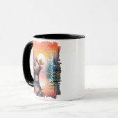 Elch am Sunset Lake Spiegelung Tasse (Vorderseite Links)