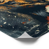 Elch-Amerikanische Flagge Vintage Poster (Ecke)