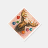 Elch-Aquarell-Weihnachtskarte. Serviette (Ecke)