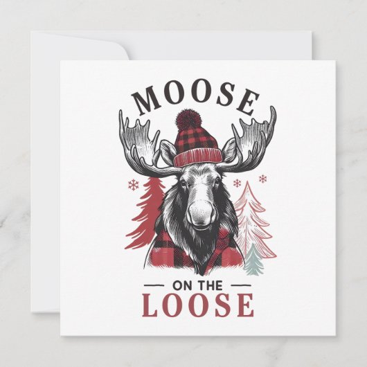 Elch auf der Loose Feiertagskarte (Vorderseite)