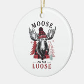 Elch auf der Loose Keramik Ornament (Links)