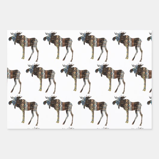 Elch auf der Lose Geschenkpapier Set (Vorderseite 2)