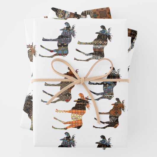 Elch auf der Lose Geschenkpapier Set (Beispiel)