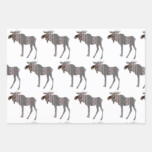 Elch auf der Lose Geschenkpapier Set (Vorderseite 2)