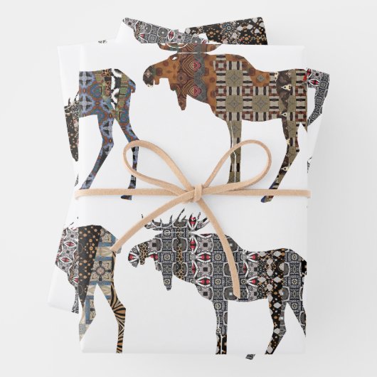 Elch auf der Lose Geschenkpapier Set (Beispiel)