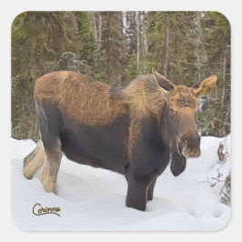 Elch - Aufkleber für den Umschlag