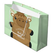 Elch Baby Dusche Große Geschenktüte (Vorderseite Schrägansicht)