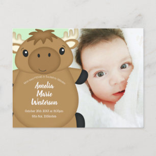 Elch Baby Dusche Postkarte