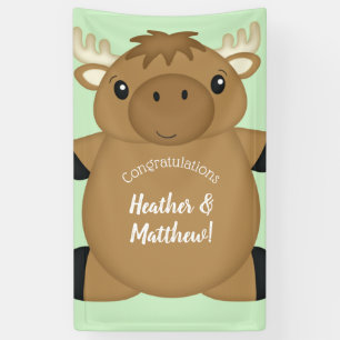 Elch Baby Dusche Woodland Banner