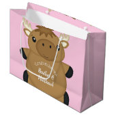 Elch Baby Dusche Woodland Große Geschenktüte (Vorderseite Schrägansicht)