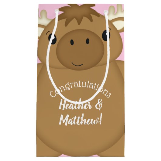 Elch Baby Dusche Woodland Kleine Geschenktüte (Vorderseite)