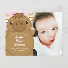 Elch Baby Dusche Woodland Postkarte