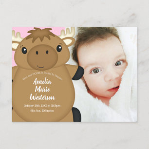 Elch Baby Dusche Woodland Postkarte