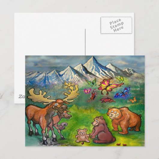 Elch & Bären Postkarte (Vorne/Hinten)