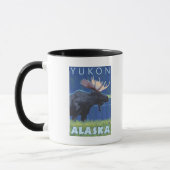 Elch bei Nacht - Yukon, Alaska Tasse (Links)