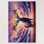 Elch bei Sonnenaufgang, Berge, Wildnis Puzzle (Vertikal)
