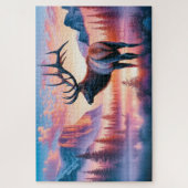 Elch bei Sonnenaufgang, Berge, Wildnis Puzzle (Vertikal)