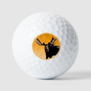 Elch bei Sonnenuntergang - Originale Wildlife-Kuns Golfball