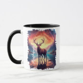 Elch bei Sunset Mountain Lake Reflection Tasse (Links)