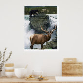 Elch & Black Bars Wildlife Art Poster (Küche)