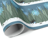 Elch, Bunnies und Schneeflocken Geschenkpapier (Rolleneckpunkt)