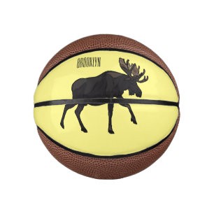 Elch Cartoon-Illustration Mini Basketball