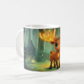 Elch-Cartoon-Stil lebendig Cute Bunt Kaffeetasse (Vorderseite Links)