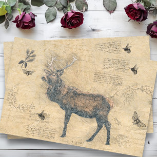 Elch Decoupage Vintag Ephemera Tissue Paper Seidenpapier