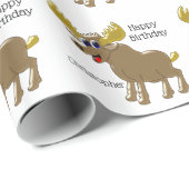 Elch Design Geburtstag Geschenkpapier (Rolleneckpunkt)