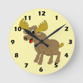 Elch Design Runde Wanduhr (Vorderseite)