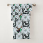 Elch Elch Antlers Deer Muster Design Badhandtuch Set (Insitu)