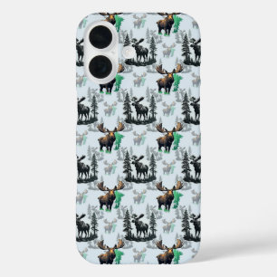 Elch Elch Antlers Deer Muster Design iPhone 16 Hülle