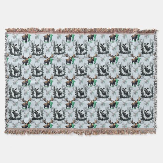 Elch Elch Antlers Deer Muster Design Decke (Vorderseite)