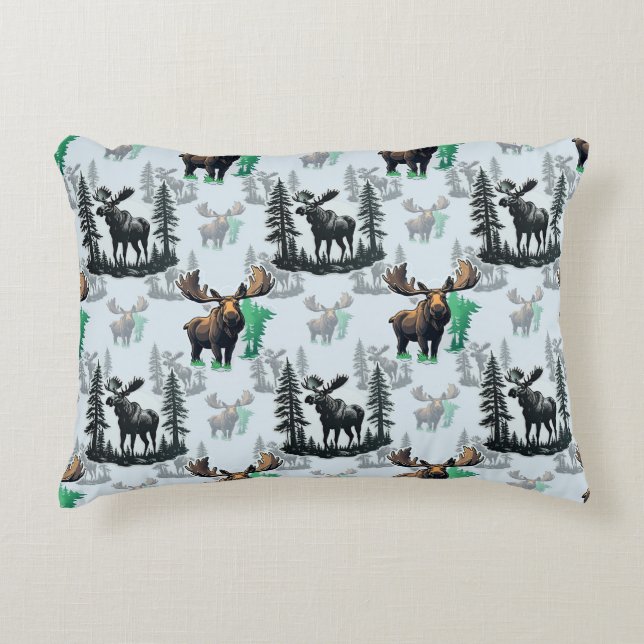 Elch Elch Antlers Deer Muster Design Dekokissen (Vorderseite)